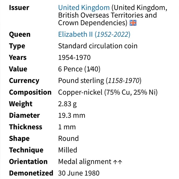 🎈$5 add on - 1959 SIX PENCE - Elizabeth II - Picture 3 of 6